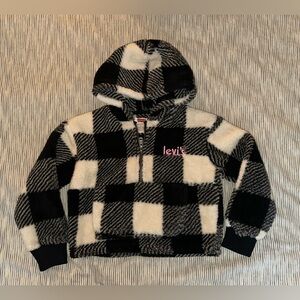 LEVI’S Kids Black and White Checkered Hoodie